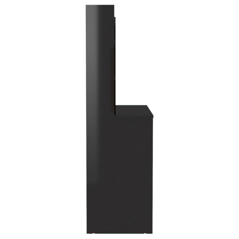 Stolić za šminkanje LED 100 x 40 x 135 cm MDF sjajni crni - Slika 4