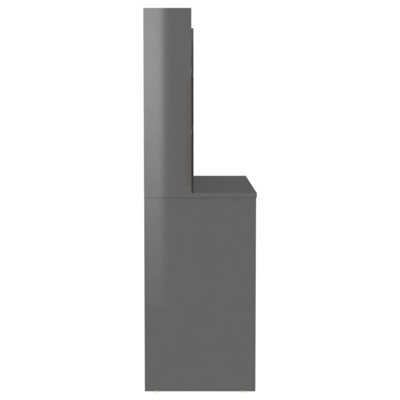Stolić za šminkanje LED 100 x 40 x 135 cm MDF sjajni sivi - Slika 4