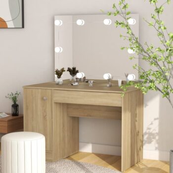 Stolić za šminkanje LED 110 x 55 x 145 cm MDF boja hrasta