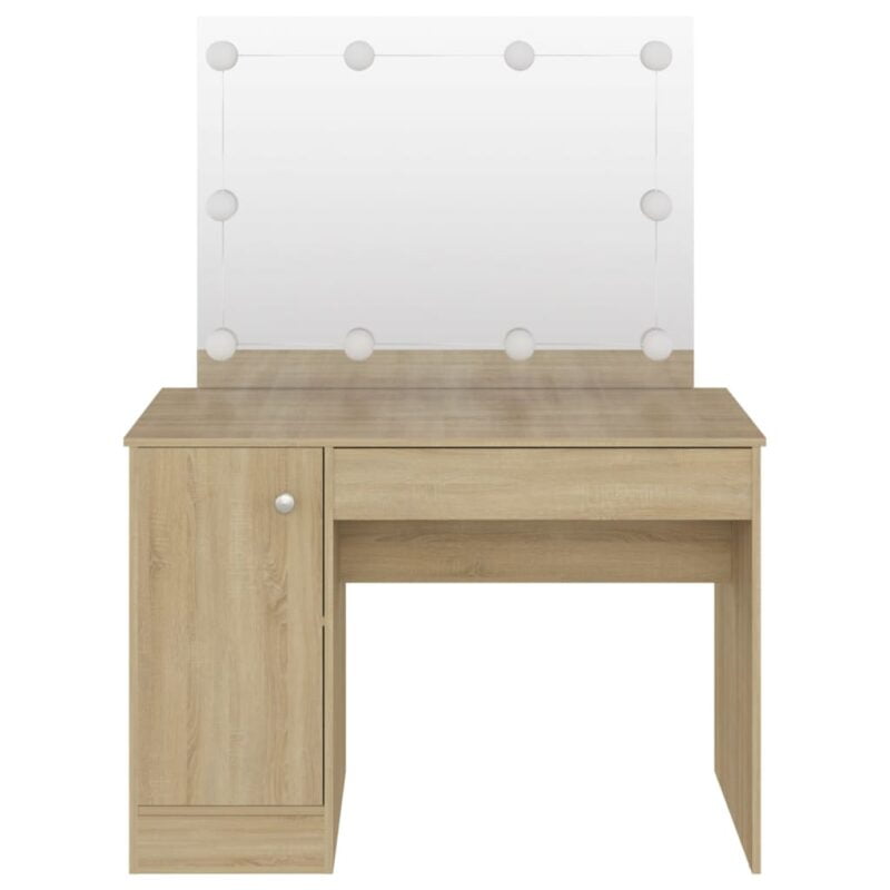 Stolić za šminkanje LED 110 x 55 x 145 cm MDF boja hrasta - Slika 3