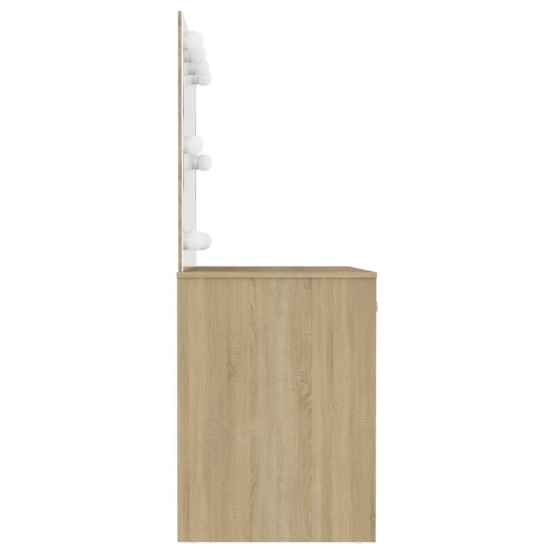 Stolić za šminkanje LED 110 x 55 x 145 cm MDF boja hrasta - Slika 4