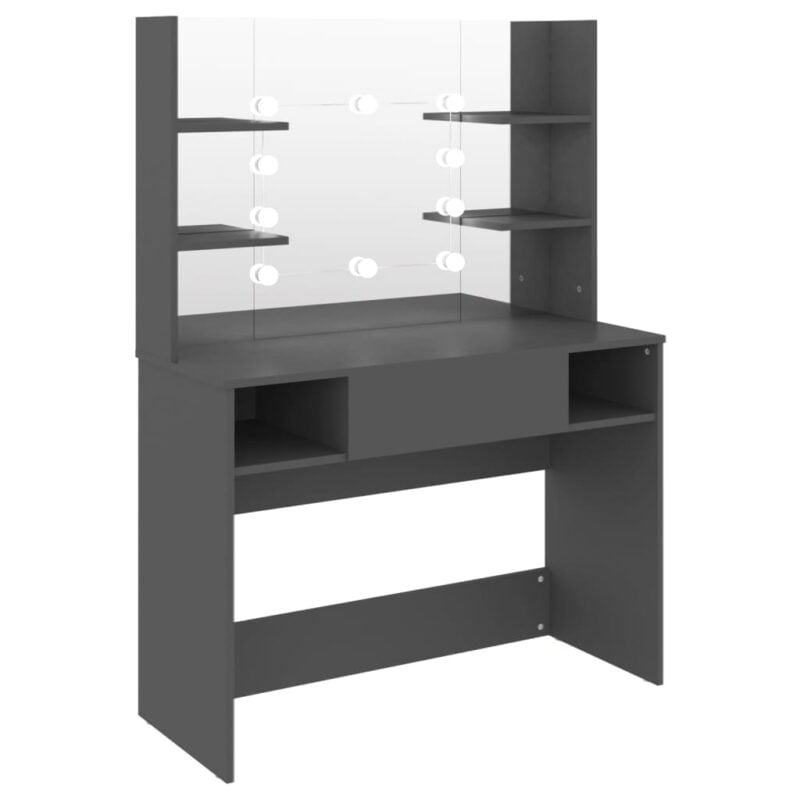 Stolić za šminkanje s LED svjetlima 100 x 40 x 135 cm MDF sivi