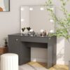 Stolić za šminkanje s LED svjetlima 110x55x145 cm MDF sivi