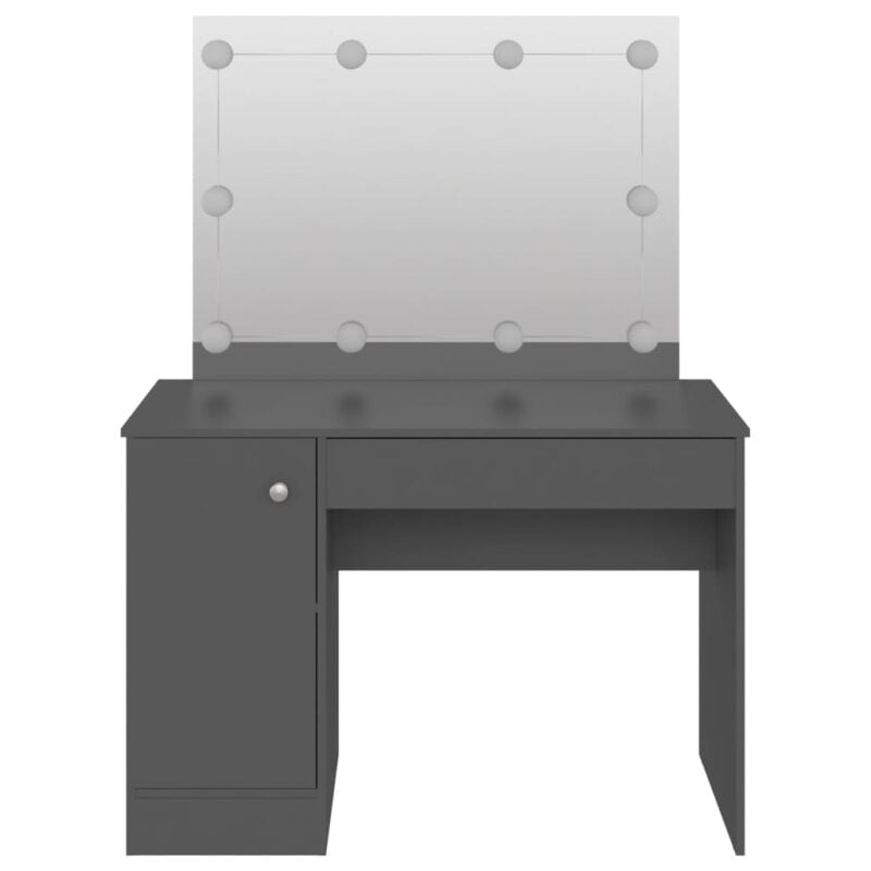 Stolić za šminkanje s LED svjetlima 110x55x145 cm MDF sivi - Slika 3