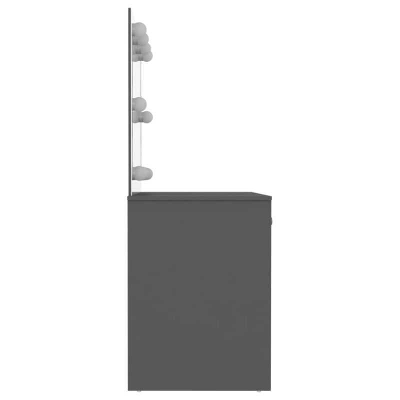 Stolić za šminkanje s LED svjetlima 110x55x145 cm MDF sivi - Slika 4