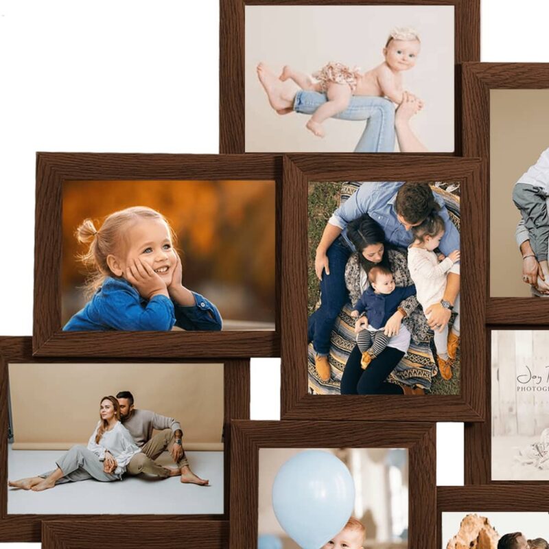 Okvir za 10 fotografija (10 x 15 cm) tamnosmeđi MDF - Slika 3