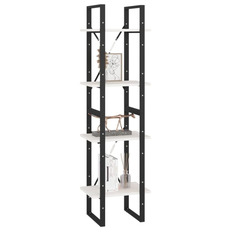Ormarić za knjige s 4 razine bijeli 40x30x140 cm od borovine - Slika 4