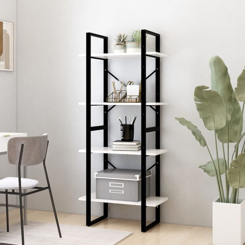 Ormarić za knjige s 4 razine bijeli 60x30x140 cm od borovine - Slika 3