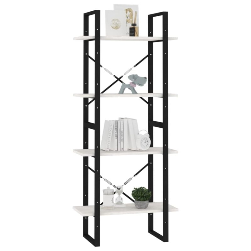 Ormarić za knjige s 4 razine bijeli 60x30x140 cm od borovine - Slika 4