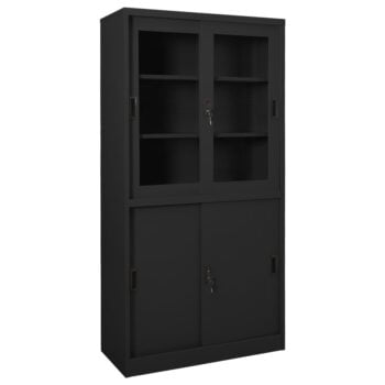 Uredski ormarić s kliznim vratima antracit 90x40x180 cm čelični