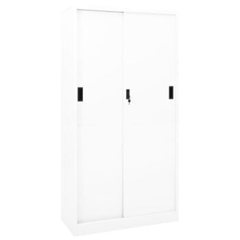 Uredski ormarić s kliznim vratima bijeli 90x40x180 cm čelični
