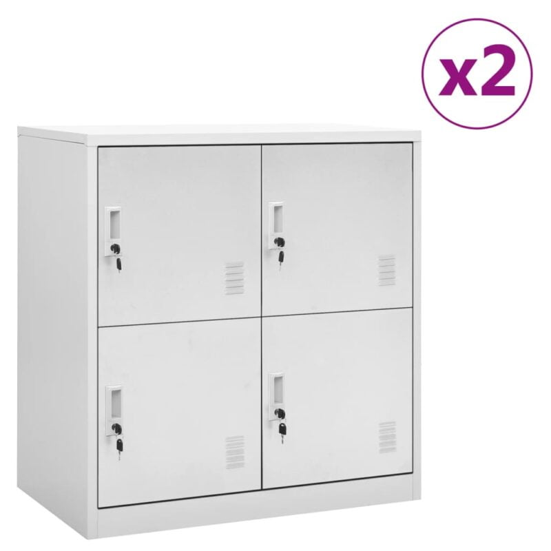 Ormarići s ključem 2 kom svjetlosivi 90 x 45 x 92
