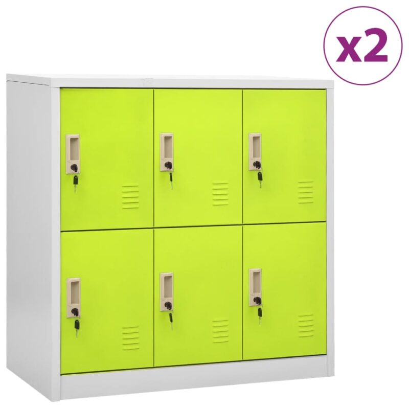 Ormarići s ključem 2 kom svjetlosivi/zeleni 90x45x92