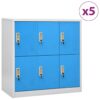 Ormarići s ključem 5 kom svjetlosivi/plavi 90x45x92