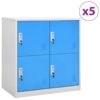 Ormarići s ključem 5 kom svjetlosivi/plavi 90x45x92