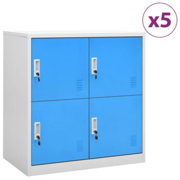 Ormarići s ključem 5 kom svjetlosivi/plavi 90x45x92