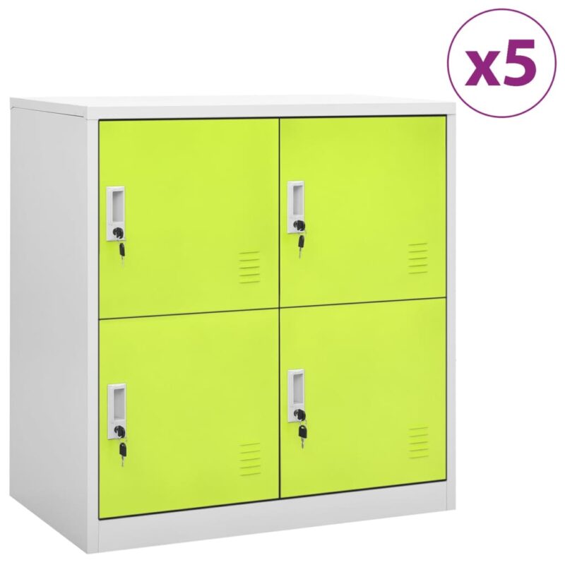 Ormarići s ključem 5 kom svjetlosivi/zeleni 90x45x92