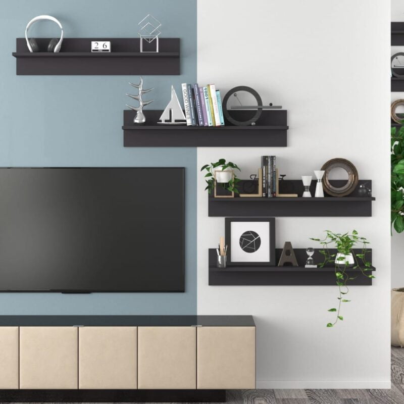 Zidne police 4 kom sive 80 x 11