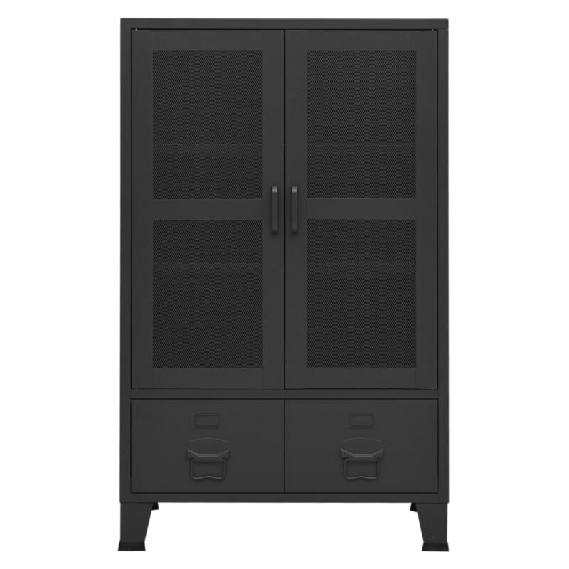Industrijski ormarić za pohranu crni  70 x 40 x 115 cm metalni - Slika 3