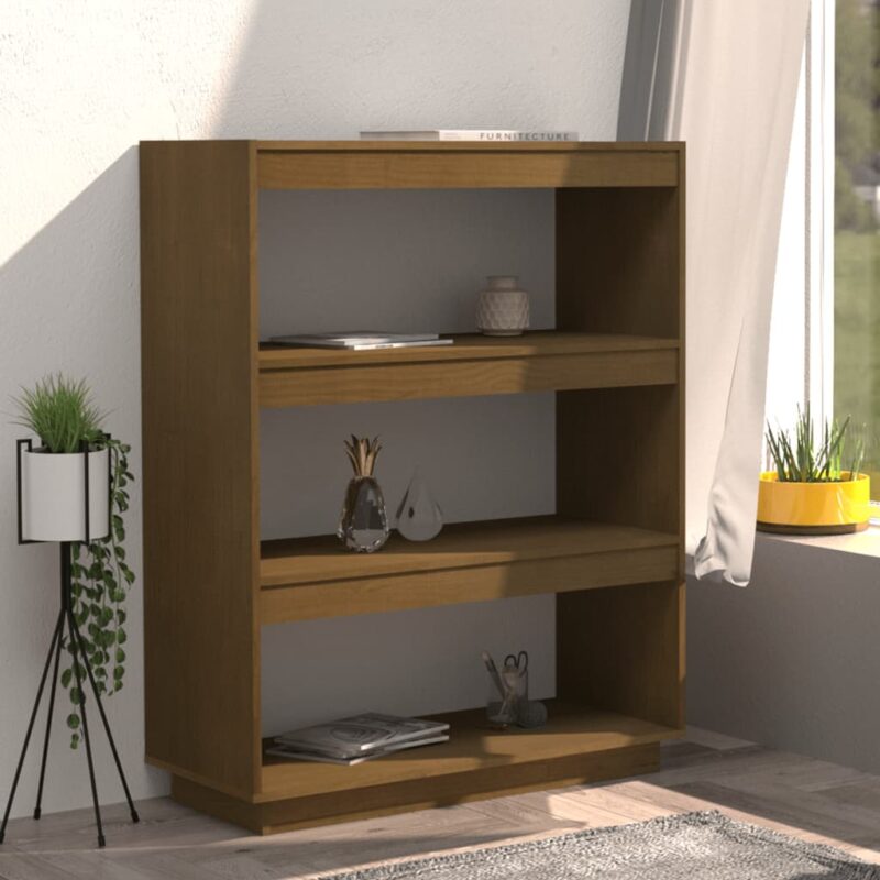 Ormarić za knjige / pregrada boja meda 80x35x103 cm od borovine - Slika 3