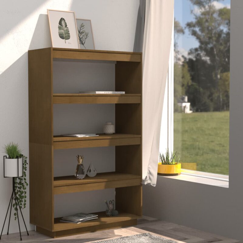 Ormarić za knjige / pregrada boja meda 80x35x135 cm od borovine - Slika 3
