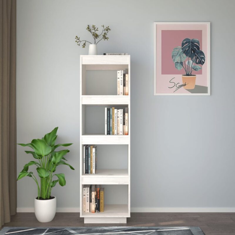 Ormarić za knjige / sobna pregrada bijeli 40x35x135 cm borovina - Slika 3