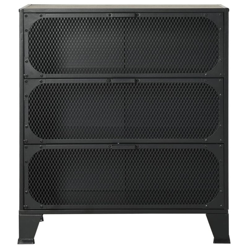 Ormarić za pohranu sivi 72 x 36 x 82 cm od metala i MDF-a - Slika 4