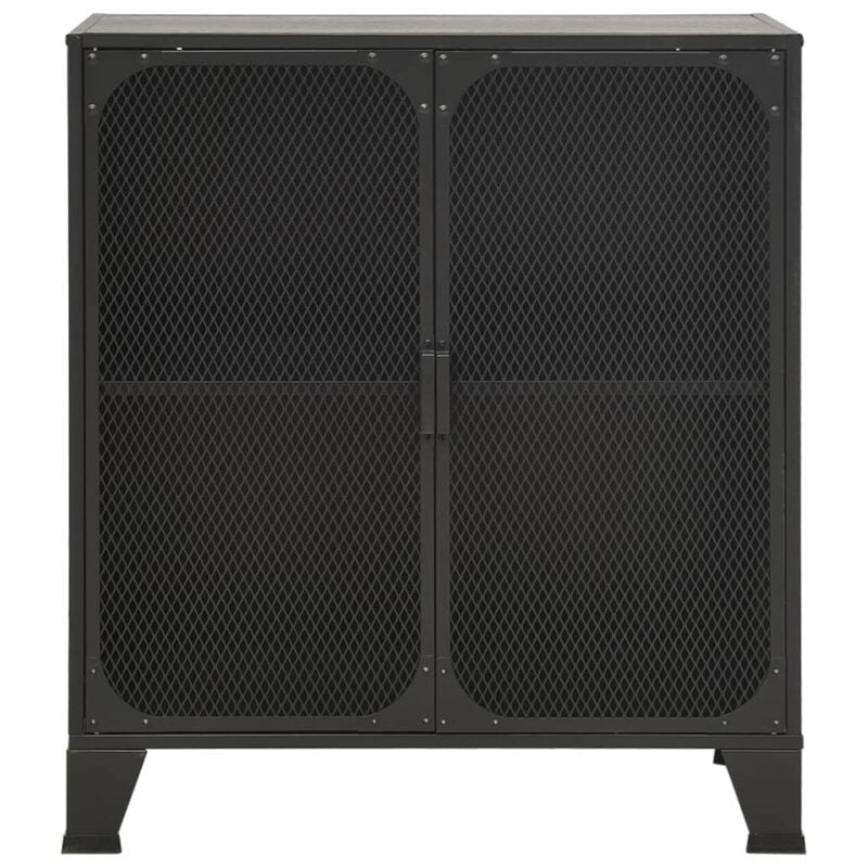 Ormarić za pohranu sivi 72 x 36 x 82 cm od metala i MDF-a - Slika 4