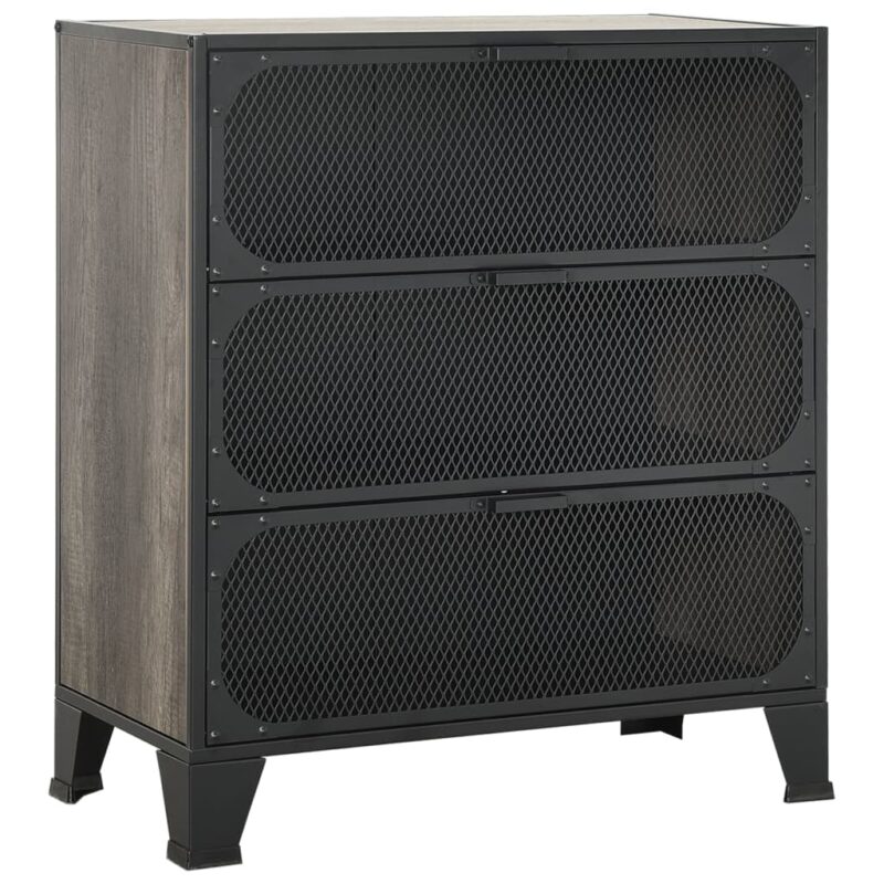 Ormarići za pohranu 2 kom sivi 72x36x82 cm od metala i MDF-a - Slika 4