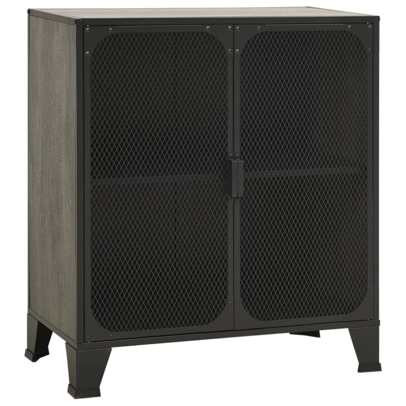 Ormarići za pohranu 2 kom sivi 72x36x82 cm od metala i MDF-a - Slika 4