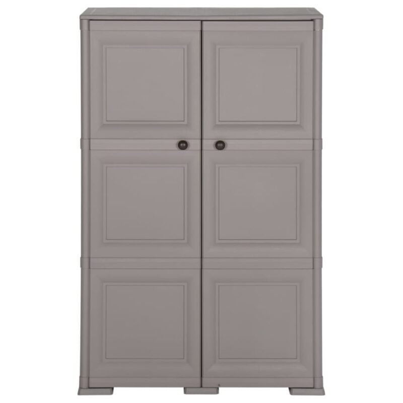 Plastični ormarić 79 x 43 x 125 cm drveni dizajn sivi - Slika 4
