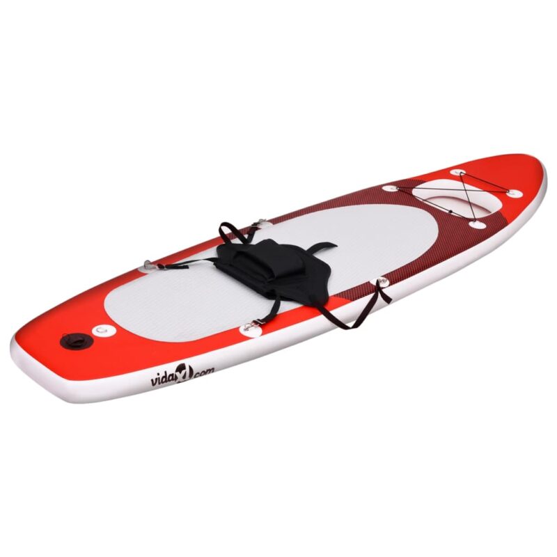 Set daske za veslanje stojeći na napuhavanje crveni 360x81x10cm