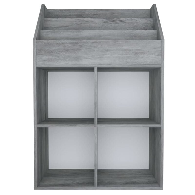 Stalak za dječje časopise boja betona 71x 30x114 cm od iverice - Slika 3