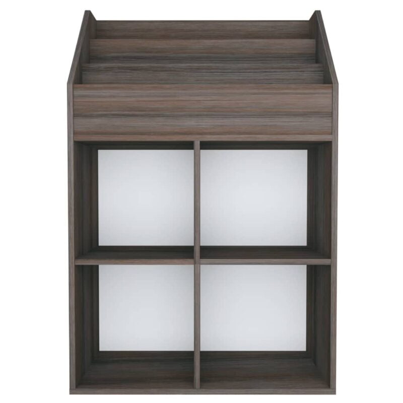 Stalak za dječje časopise sivi/boja hrasta 71x30x114 cm iverica - Slika 3