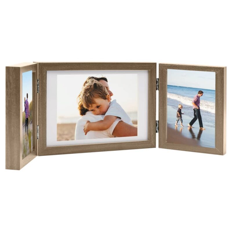 Trodijelni okvir za fotografije smeđi 28x18 cm + 2 x (13x18 cm)