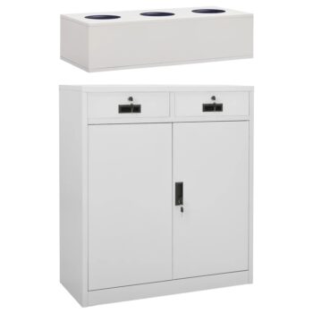 Uredski ormarić sa sadilicom svjetlosivi 90x40x125 cm čelični