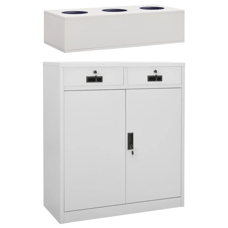 Uredski ormarić sa sadilicom svjetlosivi 90x40x125 cm čelični