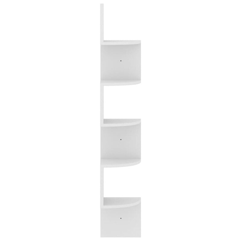 Zidne kutne police bijele 19 x 19 x 123 cm od iverice - Slika 4