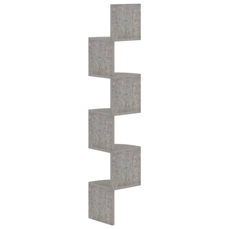 Zidne kutne police siva boja betona 19 x 19 x 123 cm od iverice - Slika 3