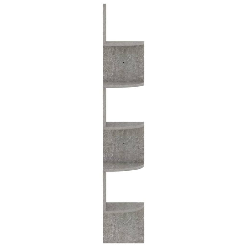 Zidne kutne police siva boja betona 19 x 19 x 123 cm od iverice - Slika 4