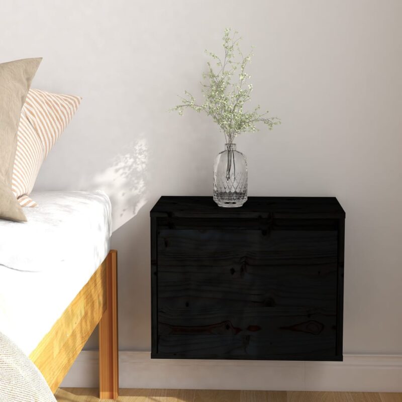 Zidni ormarić crni 45 x 30 x 35 cm od masivne borovine - Slika 3