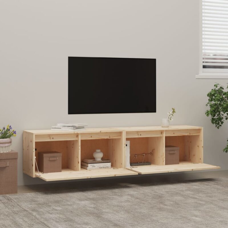 Zidni ormarići 2 kom 80 x 30 x 35 cm od masivne borovine - Slika 3