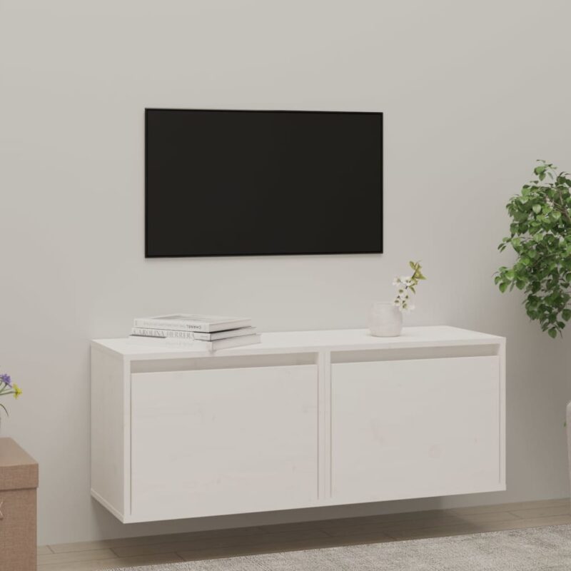 Zidni ormarići 2 kom bijeli 45 x 30 x 35 cm od masivne borovine - Slika 3
