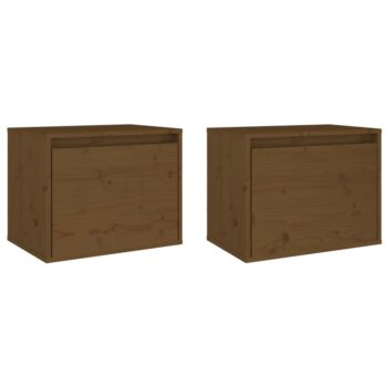 Zidni ormarići 2 kom boja meda 45x30x35 cm od masivne borovine