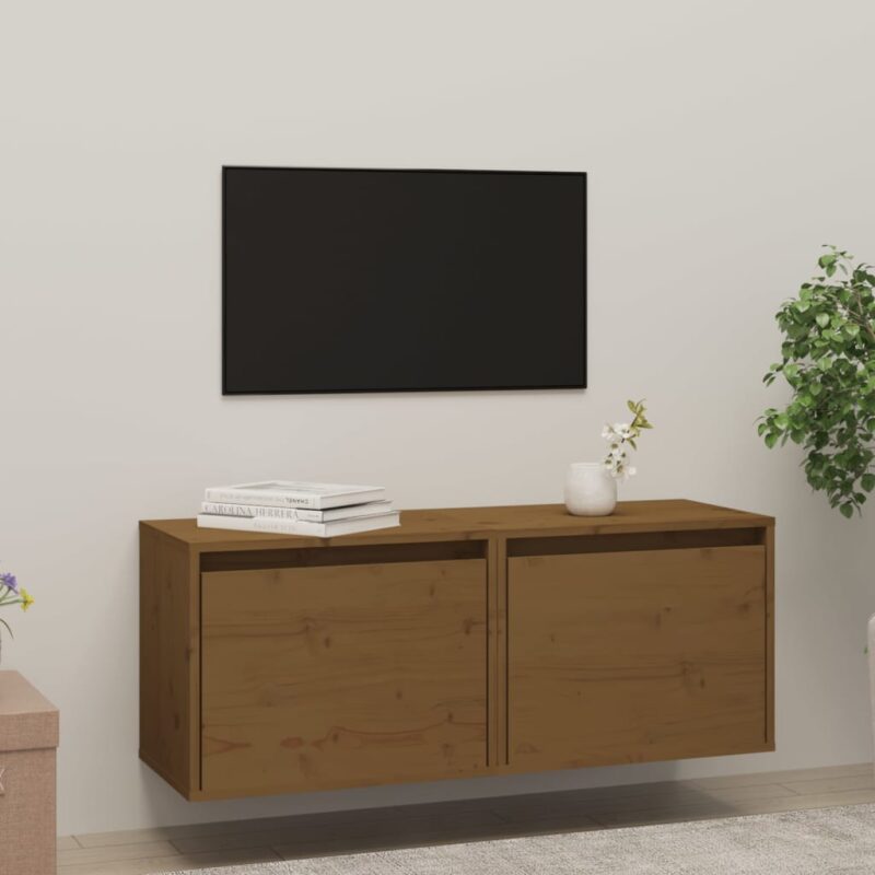 Zidni ormarići 2 kom boja meda 45x30x35 cm od masivne borovine - Slika 3