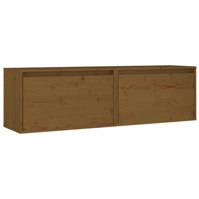Zidni ormarići 2 kom boja meda 60x30x35 cm od masivne borovine