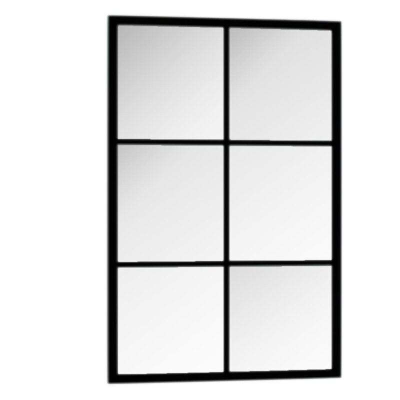 Zidno ogledalo crno 60 x 40 cm metalno - Slika 3