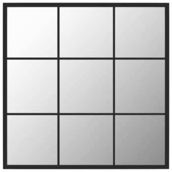 VidaXL Zidno ogledalo crno 60 x 60 cm metalno