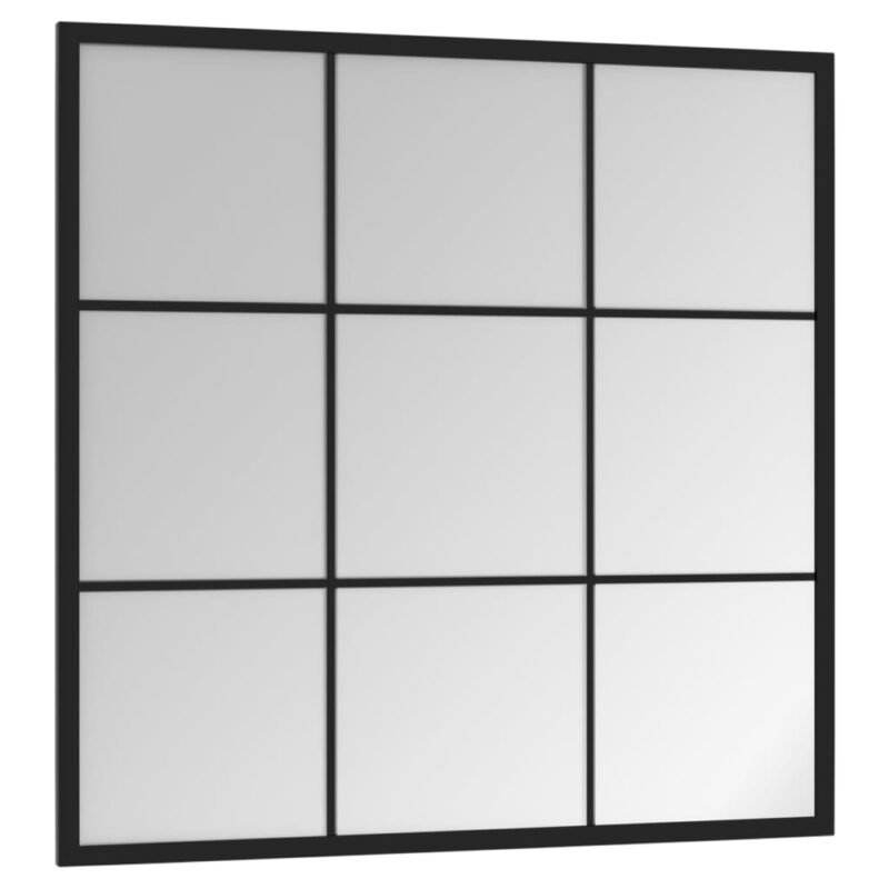 Zidno ogledalo crno 60 x 60 cm metalno - Slika 3