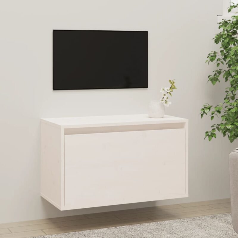 Zidni ormarić bijeli 60 x 30 x 35 cm od masivne borovine - Slika 3